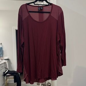 Cynthia Rowley Burgundy Long Sleeve Top